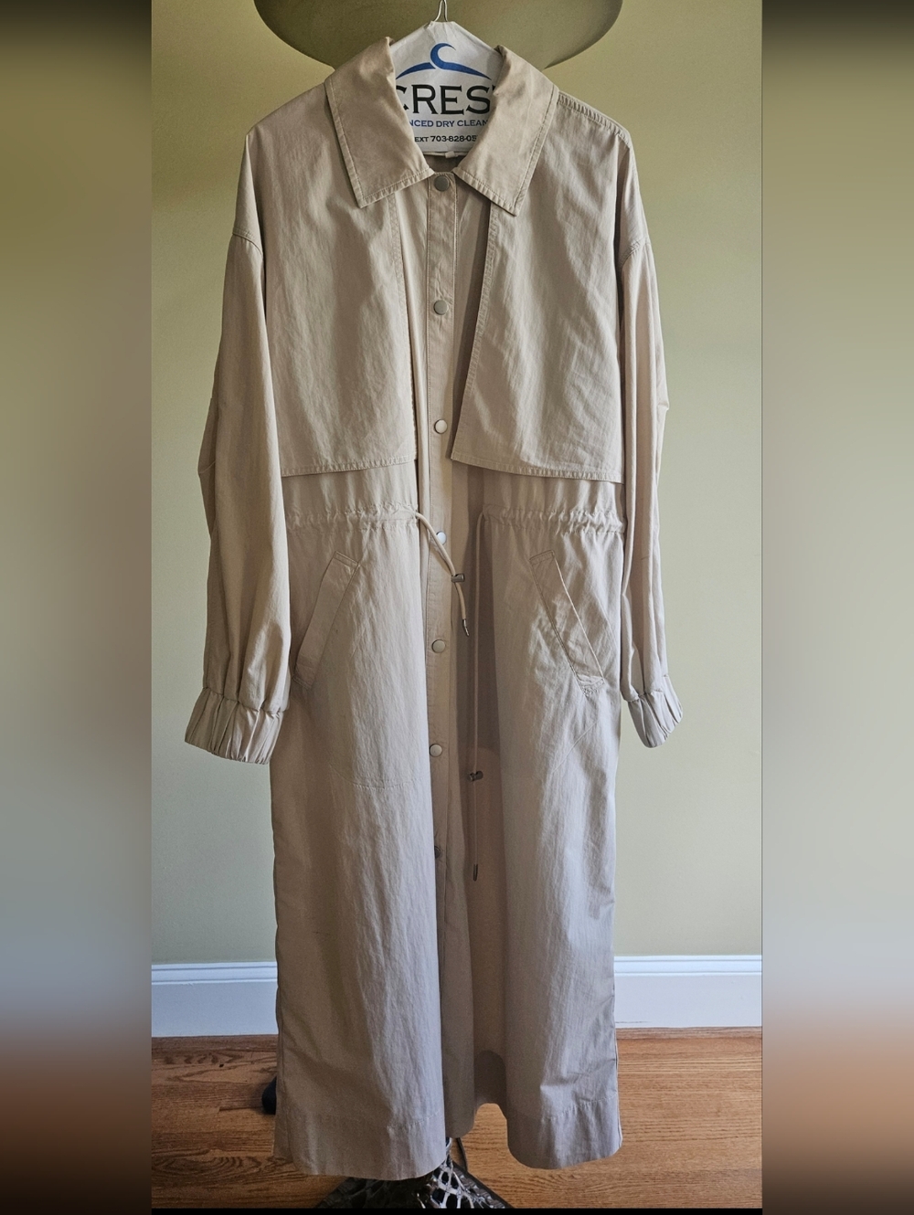 Free People Neutral Beige Longline Trench Coat - Picture 1 of 17